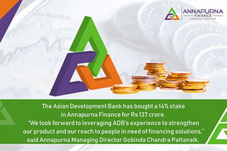 Annapurna Finance Pvt. Ltd (AFPL) ADB buys 14 Stake in Annapurna
