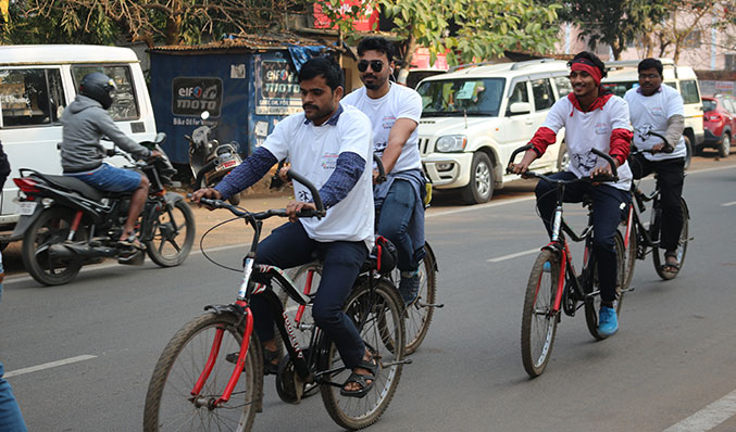 Celebrating 150th Birth Anniversary of Mahatma Gandhi, a mega cyclothon event was organized