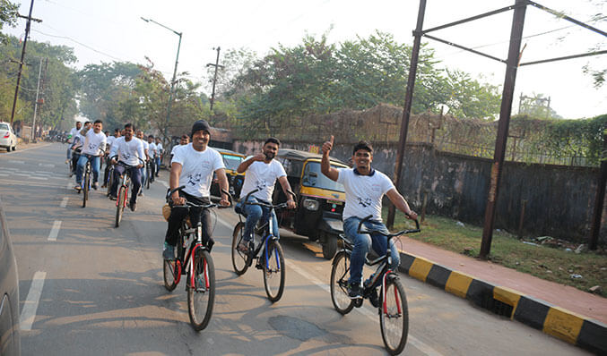 Celebrating 150th Birth Anniversary of Mahatma Gandhi, a mega cyclothon event was organized