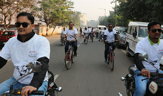 Celebrating 150th Birth Anniversary of Mahatma Gandhi, a mega cyclothon event was organized