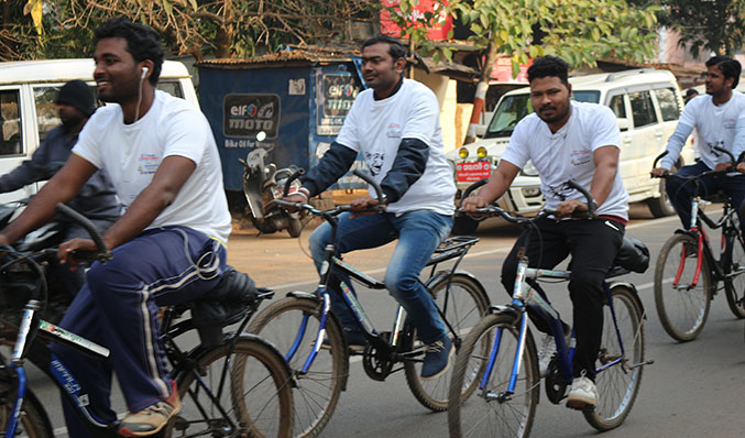 Celebrating 150th Birth Anniversary of Mahatma Gandhi, a mega cyclothon event was organized