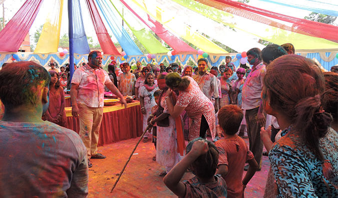 Celebration of festival of colors at Annapurna Finance Pvt Ltd