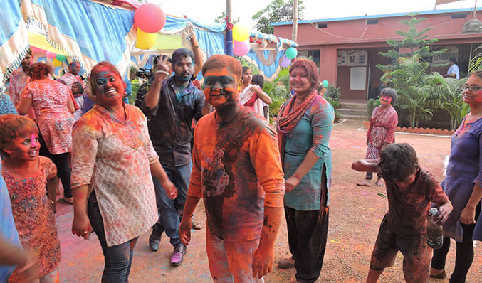 Celebration of festival of colors at Annapurna Finance Pvt Ltd